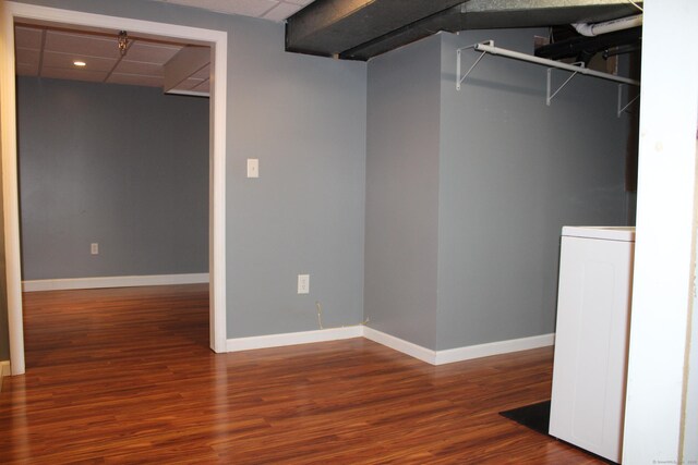 9 Watch Hill Cir Unit 9, Cromwell, CT 06416 - finished below grade area featuring washer / clothes dryer, baseboards, wood finished floors, and recessed lighting