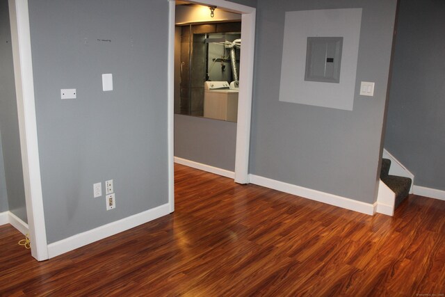 9 Watch Hill Cir Unit 9, Cromwell, CT 06416 - empty room with electric panel, baseboards, wood finished floors, and stairs