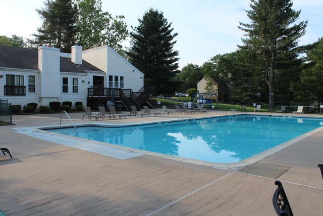 9 Watch Hill Cir Unit 9, Cromwell, CT 06416 - community pool with a patio area, a deck, and stairs