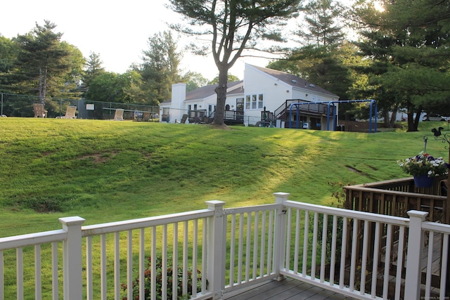 9 Watch Hill Cir Unit 9, Cromwell, CT 06416 - wooden deck with a lawn