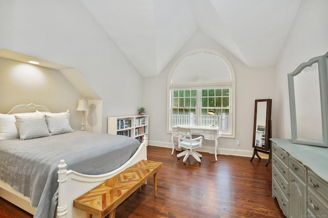 19 Father Peters Ln, New Canaan, CT 06840 - bedroom featuring dark wood finished floors and vaulted ceiling