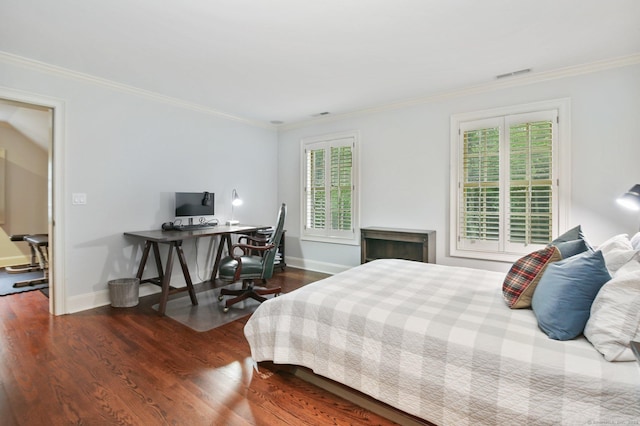 19 Father Peters Ln, New Canaan, CT 06840 - bedroom featuring crown molding, wood finished floors, and a desk
