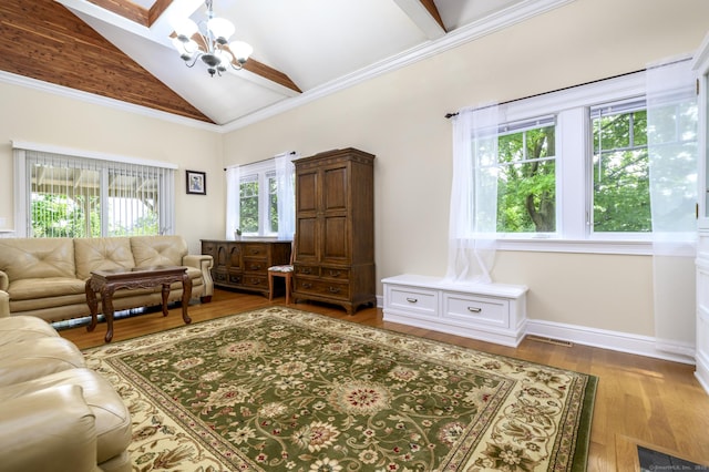 10 Dry Hill Ct, Norwalk, CT 06851 - living area featuring a chandelier, wood finished floors, high vaulted ceiling, and baseboards