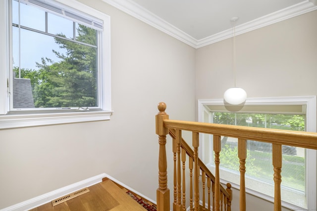 10 Dry Hill Ct, Norwalk, CT 06851 - stairs featuring ornamental molding, baseboards, and wood finished floors