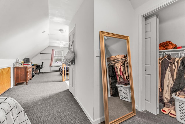 214 Thames St, New London, CT 06320 - hall featuring vaulted ceiling and carpet floors