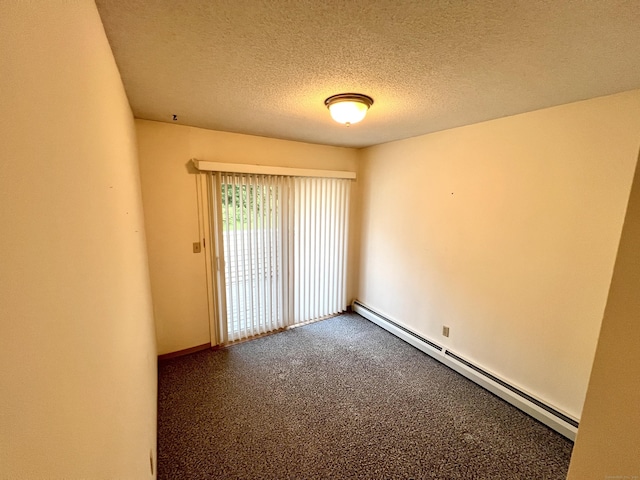 415 E Mitchell Ave Unit 415, Cheshire, CT 06410 - carpeted spare room with baseboard heating, baseboards, and a textured ceiling