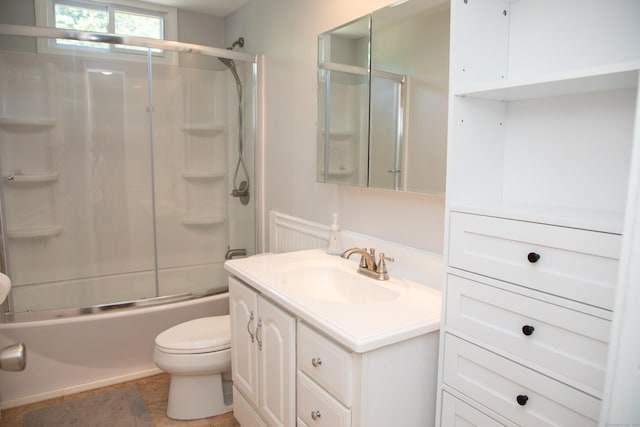 158 Jones Dr, New Britain, CT 06053 - full bathroom featuring toilet, vanity, and shower / bath combination with glass door