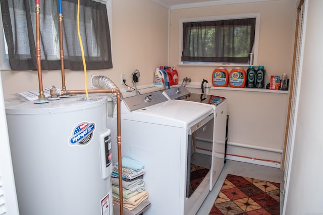 158 Jones Dr, New Britain, CT 06053 - laundry room with electric water heater and separate washer and dryer