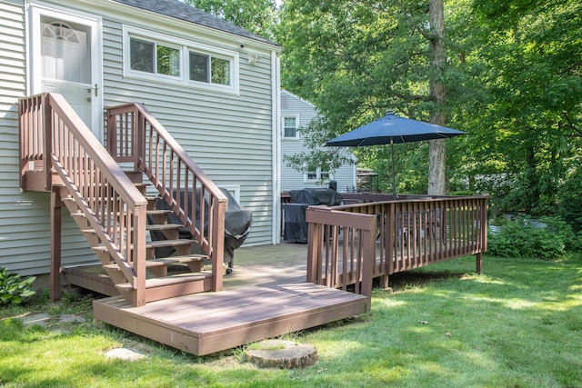 158 Jones Dr, New Britain, CT 06053 - deck featuring a lawn and grilling area
