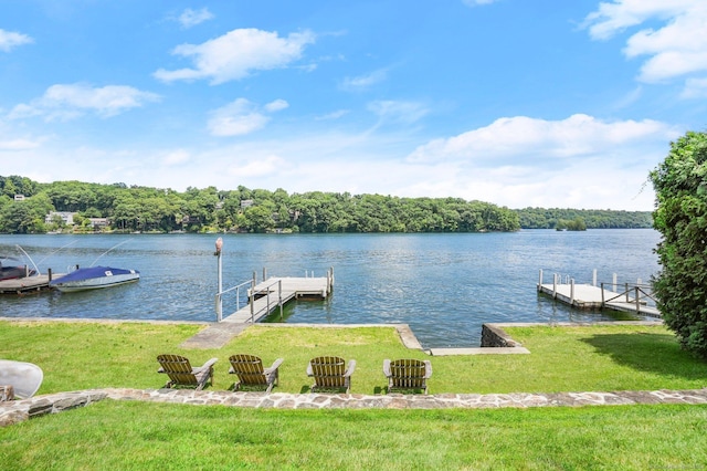 35 Knollcrest Rd, New Fairfield, CT 06812 - dock featuring a water view and a yard