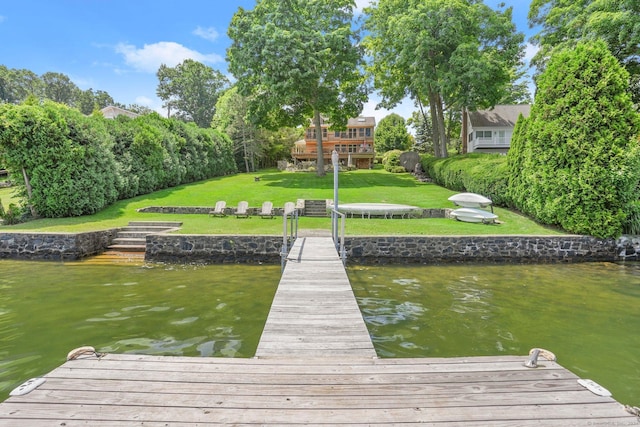 35 Knollcrest Rd, New Fairfield, CT 06812 - dock area with a water view and a lawn
