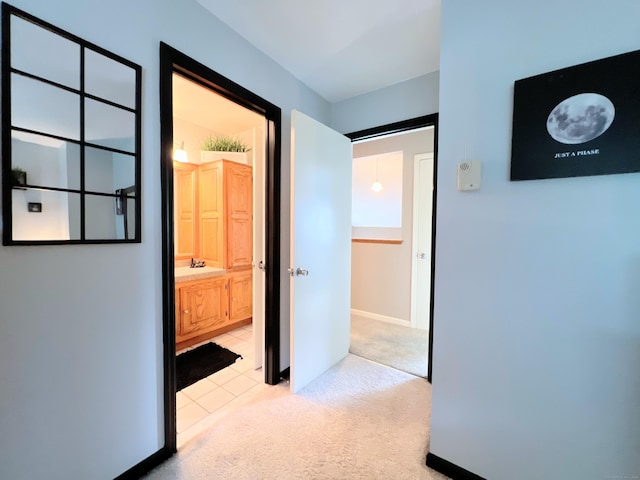 925 Oronoke Rd Unit 36G, Waterbury, CT 06708 - hall with light carpet and a sink