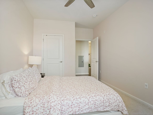 302 Center Meadow Ln Unit 302, Danbury, CT 06810 - carpeted bedroom with electric panel and a ceiling fan