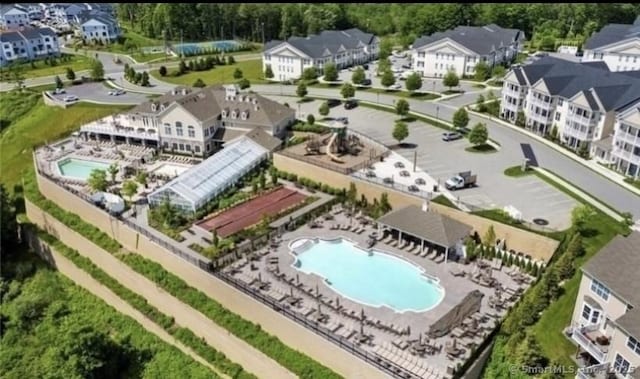 302 Center Meadow Ln Unit 302, Danbury, CT 06810 - aerial view of a pool area