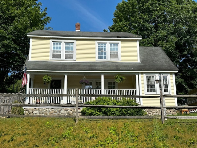 278 Scoville Hill Rd, Harwinton, CT 06791 - view of front facade with a porch and a chimney