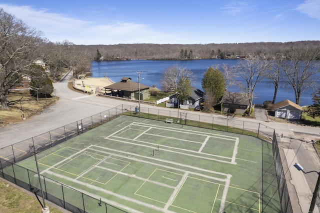 73 Lake Shore Dr, East Haddam, CT 06415 - surrounding community with shuffleboard, a water view, and a view of trees