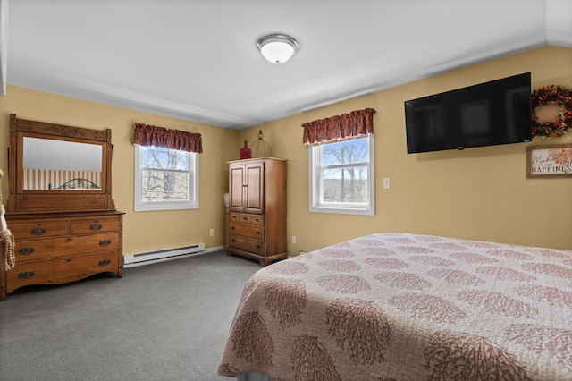 73 Lake Shore Dr, East Haddam, CT 06415 - bedroom with a baseboard radiator, multiple windows, and carpet flooring