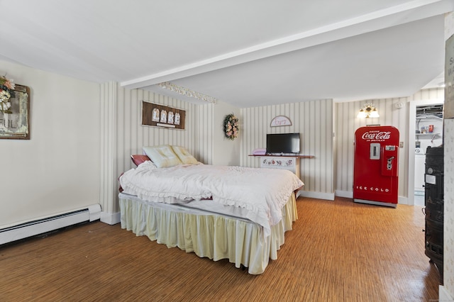73 Lake Shore Dr, East Haddam, CT 06415 - bedroom featuring light wood-style floors, baseboard heating, and baseboards