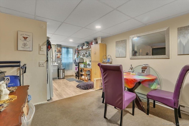 124 Main St, Sprague, CT 06330 - carpeted dining room with a drop ceiling and recessed lighting