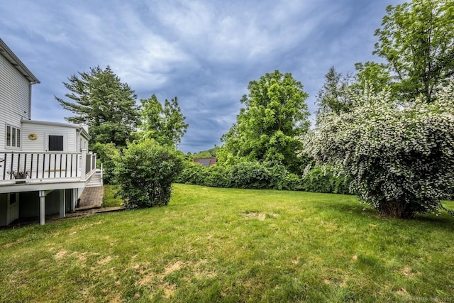 30 Dwight Rd, Middlefield, CT 06455 - view of green lawn featuring a wooden deck