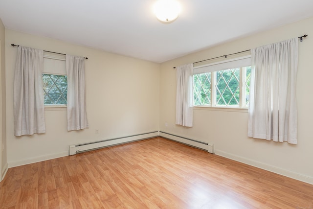 190 Allerton Farms Rd, Middlebury, CT 06762 - spare room with light wood-style floors, baseboards, and a baseboard radiator