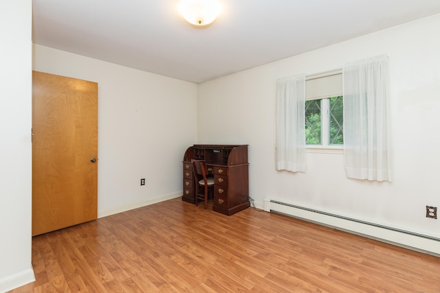 190 Allerton Farms Rd, Middlebury, CT 06762 - empty room featuring a baseboard radiator, light wood-style flooring, and baseboards