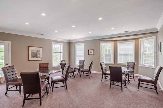 2006 Hancock Dr Unit 2006, Danbury, CT 06811 - carpeted dining room featuring crown molding, recessed lighting, and healthy amount of natural light