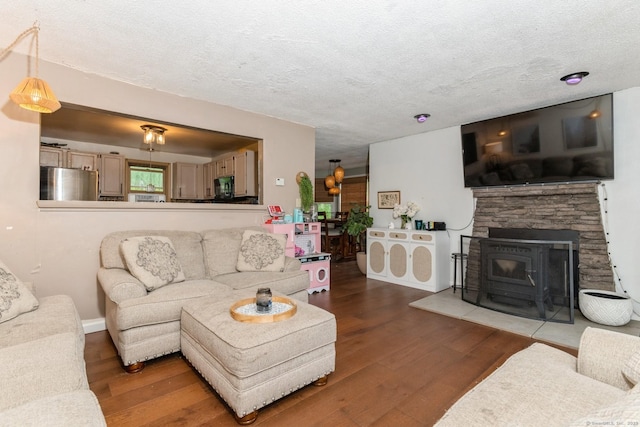 128 Santa Maria Dr, Torrington, CT 06790 - living room with a textured ceiling and wood finished floors