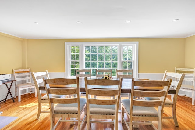 120 Huntington St, Shelton, CT 06484 - dining room with light wood-type flooring, ornamental molding, and recessed lighting