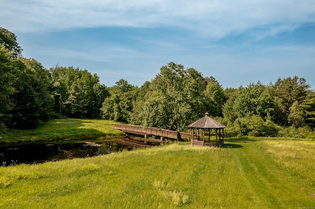 9 Benjamin Ln Unit 9, Tolland, CT 06084 - surrounding community featuring a gazebo and a view of trees