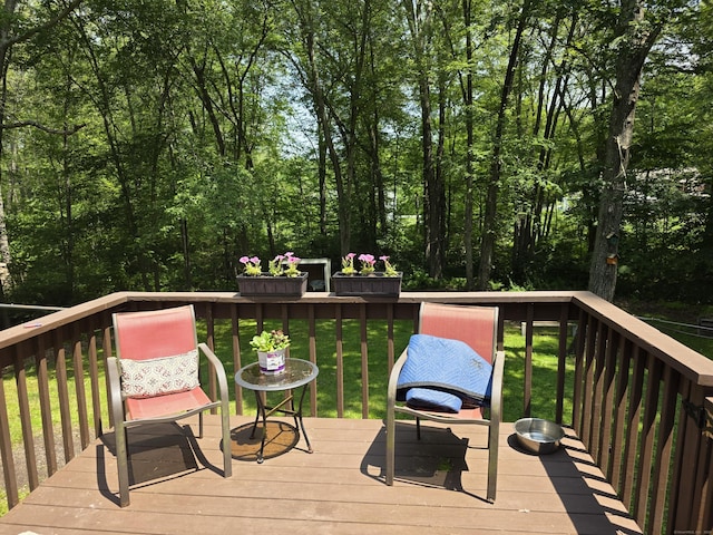 46 Richardson Hill Rd, Griswold, CT 06351 - deck with a yard and view of scattered trees