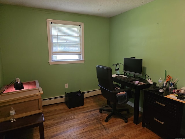 46 Richardson Hill Rd, Griswold, CT 06351 - office featuring a baseboard radiator and wood finished floors