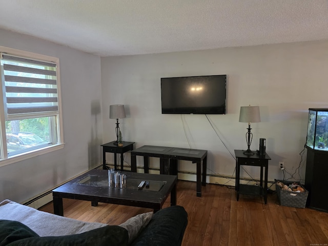 46 Richardson Hill Rd, Griswold, CT 06351 - living area with hardwood / wood-style floors and a textured ceiling