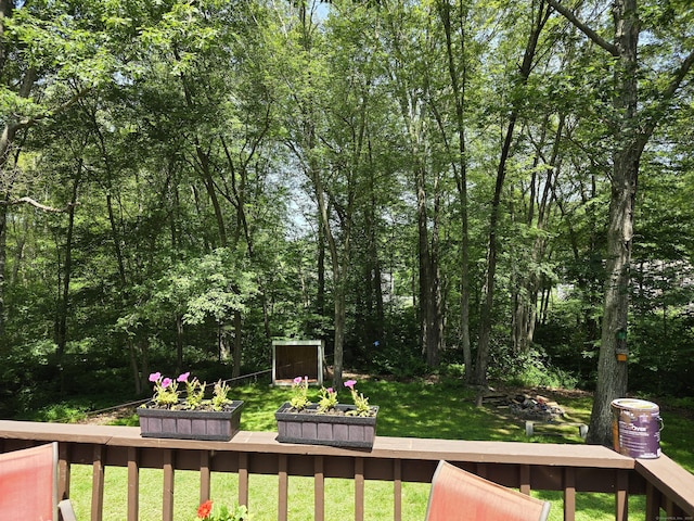 46 Richardson Hill Rd, Griswold, CT 06351 - wooden deck with a lawn