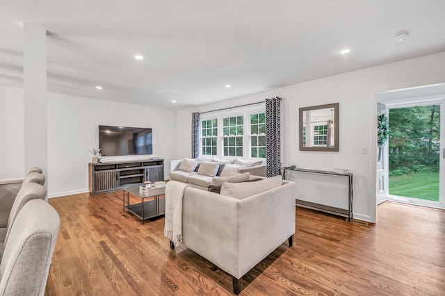 6 Buckboard Ln, Fairfield, CT 06824 - living room featuring wood finished floors, plenty of natural light, and recessed lighting