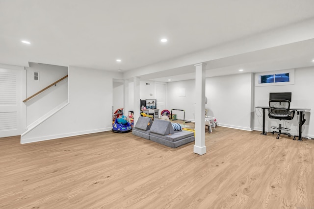 6 Buckboard Ln, Fairfield, CT 06824 - exercise room with light wood-type flooring and recessed lighting