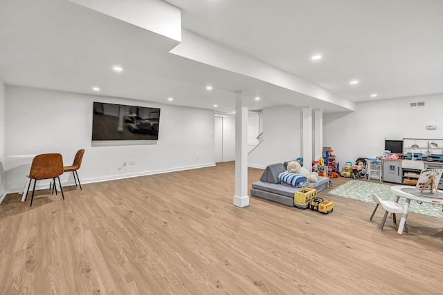 6 Buckboard Ln, Fairfield, CT 06824 - living area with wood finished floors, recessed lighting, and stairs