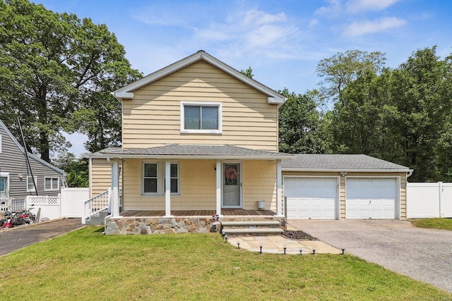 98 Herald Ave, Bridgeport, CT 06606 - traditional-style home with driveway, a porch, an attached garage, and roof with shingles