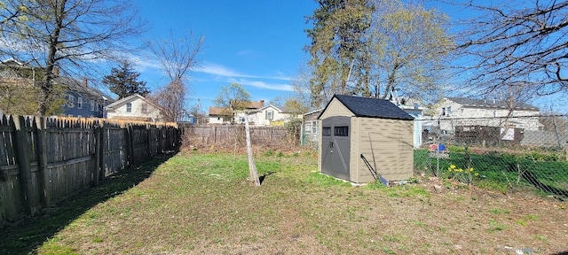 48 Greenwood St, New Haven, CT 06519 - fenced backyard featuring a residential view and a shed