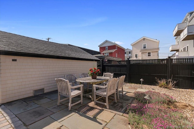 10 Point Beach Dr, Milford, CT 06460 - view of patio / terrace featuring outdoor dining area and a residential view