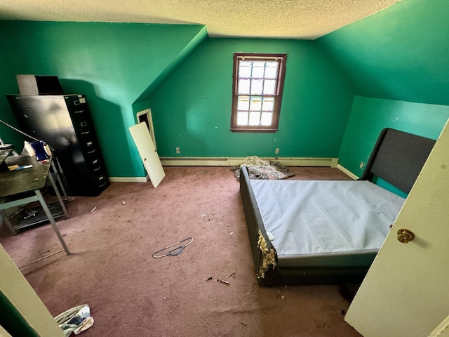 38 Makara St, Plymouth, CT 06786 - bedroom featuring a textured ceiling, baseboards, lofted ceiling, and carpet