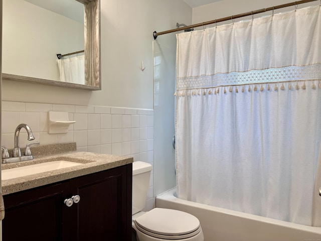 4 Belair Dr Unit 4, New Milford, CT 06776 - full bath with toilet, tile walls, shower / bath combo with shower curtain, and vanity