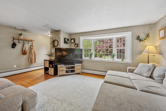 277 Tryon St, Middletown, CT 06457 - living area with baseboard heating and wood finished floors