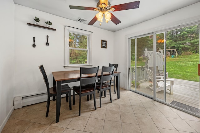 277 Tryon St, Middletown, CT 06457 - dining room featuring healthy amount of natural light, ceiling fan, and light tile patterned flooring