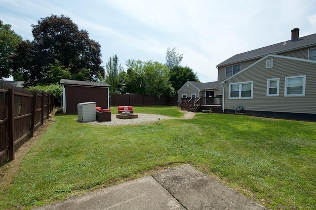 174 Round Hill Rd, Meriden, CT 06450 - view of yard with a deck and a fire pit