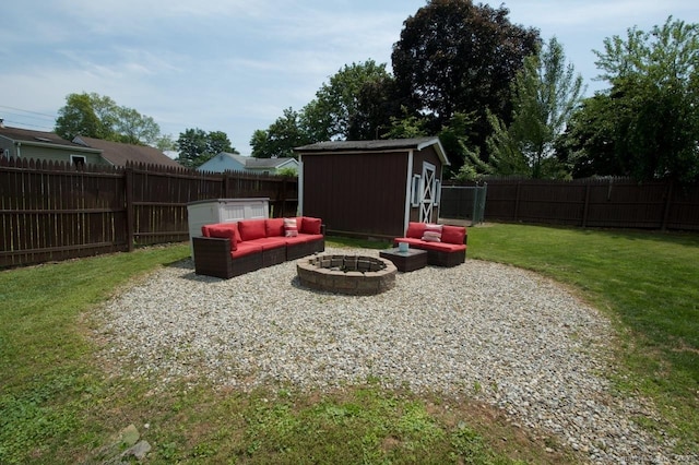 174 Round Hill Rd, Meriden, CT 06450 - view of yard featuring an outdoor living space with a fire pit