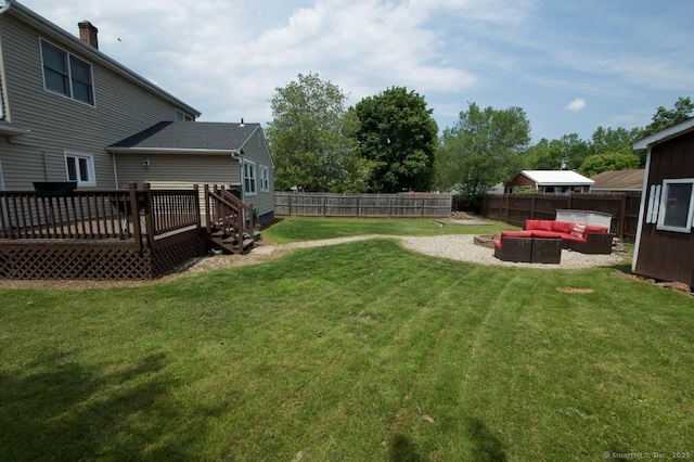 174 Round Hill Rd, Meriden, CT 06450 - view of yard featuring outdoor lounge area and a deck