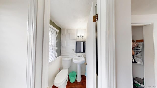 174 Round Hill Rd, Meriden, CT 06450 - bathroom featuring toilet and wood finished floors