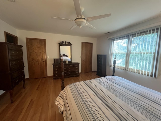 27 Rolling Ridge Rd Unit 27, Monroe, CT 06468 - bedroom with light wood-style flooring and ceiling fan