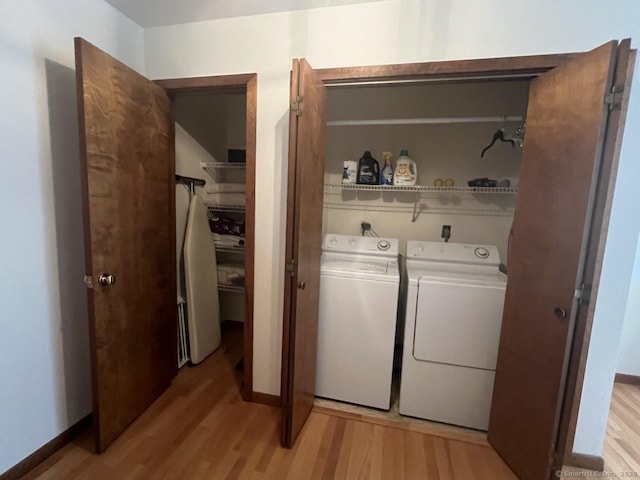 27 Rolling Ridge Rd Unit 27, Monroe, CT 06468 - laundry area with independent washer and dryer and light wood-style floors